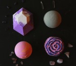 Crystal Bath Bomb set- 4 unique bath bombs that have a crystal inside of each one.